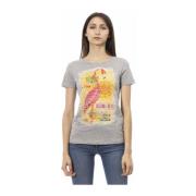 Trussardi Casual T-shirt med rund hals Gray, Dam