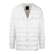 Moncler Vadderad ytterskjortjacka med tryckknappar White, Herr