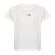 MM6 Maison Margiela T-shirt med logotyp White, Dam