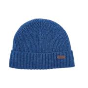 Barbour Blå Ribbstickad Beanie med Logopatch Blue, Herr