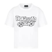 Emporio Armani Vita T-shirts och Polos Jersey Patch White, Dam