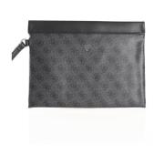 Guess Monogram PU läderclutch - Svart Gray, Herr