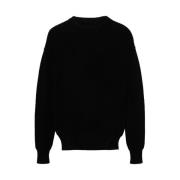 Jil Sander Svart Ull Chunky Stickad Tröja Black, Herr