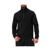 Canada Goose Svart Stickad Tröja 1/4 Dragkedja Black, Herr