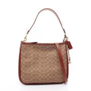 Coach Pre-owned Pre-owned Tyg axelremsvskor Beige, Dam