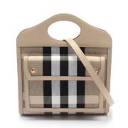 Burberry Vintage Pre-owned Canvas handvskor Beige, Dam