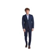 Baldinini Slim Fit Ullkostym Klassisk Stil Blue, Herr