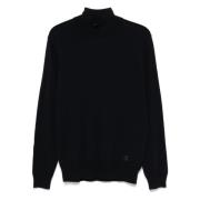 Corneliani Ull Rollneck Sweater Blue, Herr