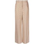 Lanvin Brun Wide Leg Fluid Byxa Brown, Dam