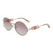 Chloé Gold/Brown Grey Shaded Sunglasses Multicolor, Dam