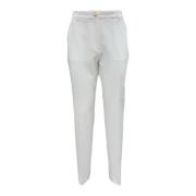 Guess Klassiska vita slim fit-byxor i twill White, Dam