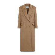 Max Mara Elegant Nude Neutrals Coat Aw24 Beige, Dam