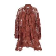 Zimmermann Bordeaux Chantilly Spetsklänning V-ringning Red, Dam