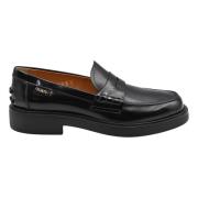 Tod's Svart Läder Platta Mockasin Skor Black, Dam