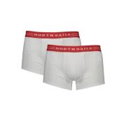 North Sails Bomull Boxershorts Bi-Pack med Logo White, Herr