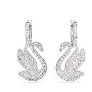 Swarovski Kvinnors svanörhängen vit Swan 5647545 Gray, Dam