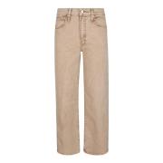 Mother Beige Jeans, USA Tillverkad, Bomullsblandning Beige, Dam