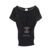 Chanel Vintage Pre-owned Canvas toppar Black, Dam