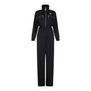 Elisabetta Franchi Svart Cargo Suit med Dragkedjemotiv Black, Dam