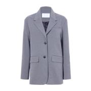 Proenza Schouler Grå Flanell Blazer med Justerbar Bälte Gray, Dam