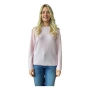 Gran Sasso Honeycomb Crewneck Sweaters Pink, Dam