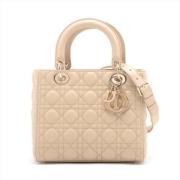 Dior Vintage Pre-owned Laeder handvskor Beige, Dam