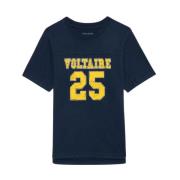 Zadig & Voltaire Vintage Blå Båge T-shirt med Voltaire Blue, Dam