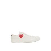 Comme des Garçons Play Hjärttryck Canvas Låg-Top Sneakers White, Dam