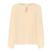 Saint Tropez Elegant Hoomasz Blus i Kräm Beige, Dam