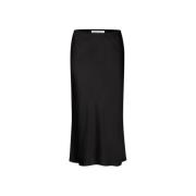 Samsøe Samsøe Svart Midi-kjol Slim Fit Bias Cut Black, Dam