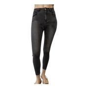 Liu Jo Svarta Denim Jeans med Grå Fade Black, Dam