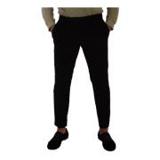 Dolce & Gabbana Lyxiga Svarta Corduroy Skinny Byxor Black, Herr