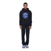 John Richmond Hoodie med varmtryckt tryck Black, Herr