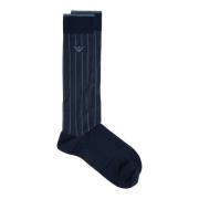 Emporio Armani Randig Logosockor Blue, Herr