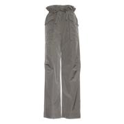 Alberta Ferretti Högmidjade Grå Taffeta Byxor Gray, Dam