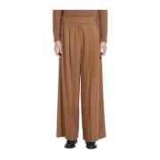 Max Mara Studio Flanellvida Byxor Brown, Dam