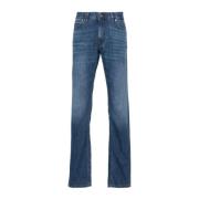 Brioni Blå Straight Jeans Casual Stil Blue, Herr