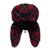 Jean Paul Gaultier Oversized Tartan Colbacco Hat Red, Dam