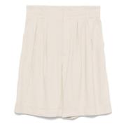 Lorena Antoniazzi Casual Beige Linne Viskos Shorts Beige, Dam