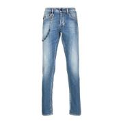 Tramarossa Blå Straight Jeans Casual Stil Blue, Herr