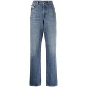 Diesel Casual Wide Leg Blå Jeans Blue, Dam