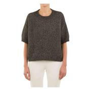 Le Tricot Perugia T-Shirts Brown, Dam