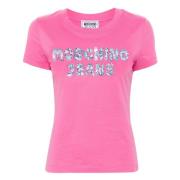 Moschino Rosa Bomull Jersey Kortärmad T-shirt Pink, Dam