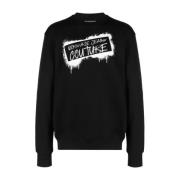 Versace Jeans Couture Graffiti R Logo Svart Sweatshirt Black, Herr