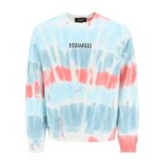 Dsquared2 Logo Print Tie-Dye Sweatshirt Blue, Herr