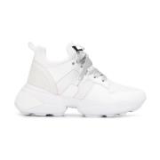 Hogan Vita Eleganta Stängda Platta Sneakers White, Dam