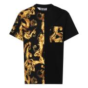 Versace Jeans Couture Svart Bomull Kortärmad T-shirt Multicolor, Herr