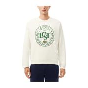 Lacoste Oversized Krokodil Sweatshirt White, Herr