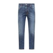 Dsquared2 Logo Patch Skinny Jeans Blue, Herr