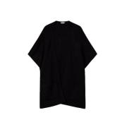 Twinset Svart Poncho med Signaturstil Black, Dam